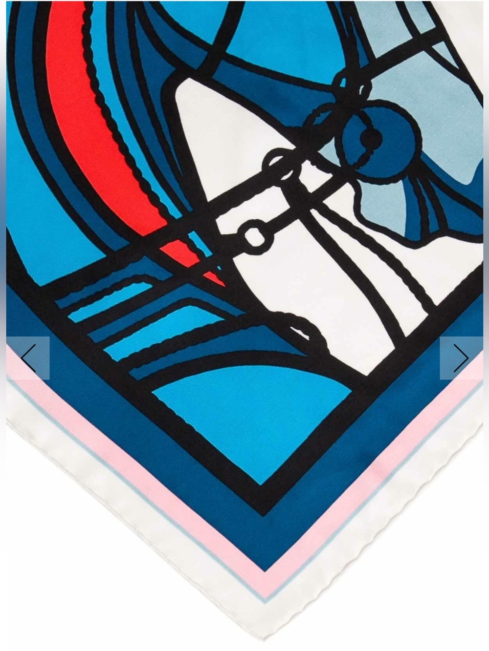 Hermes Blue Pink Red Stylized Horse Silk Scarf - Picture 2 of 11